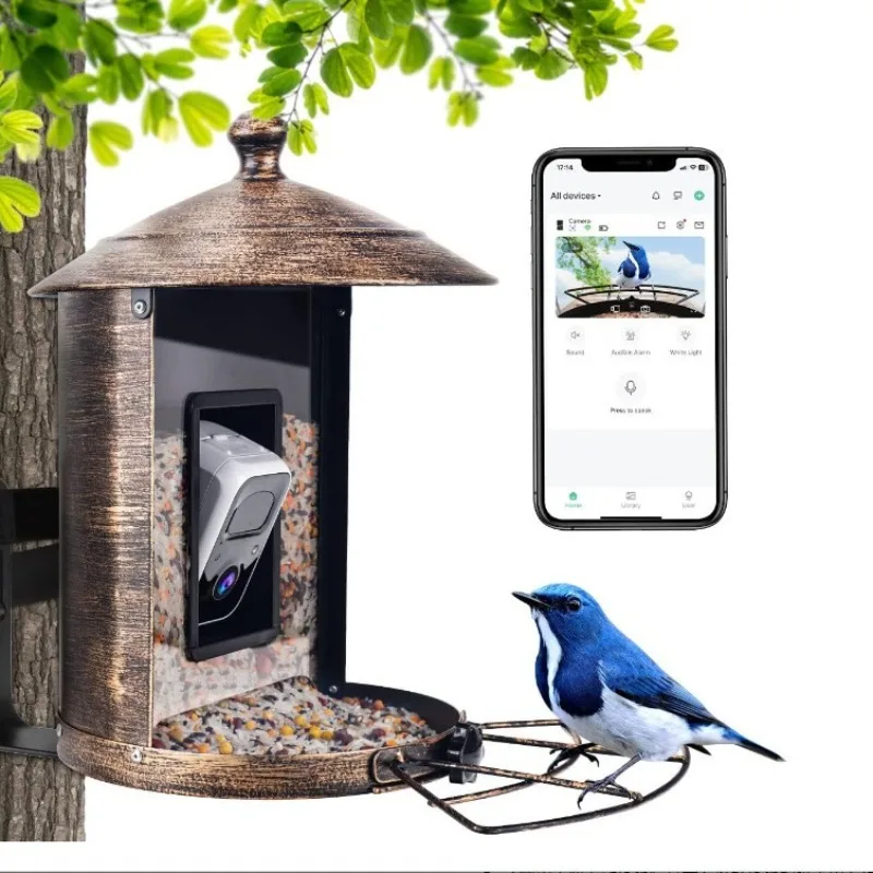 Gardening Tools Definition - เครื่องให้อาหารนกอัจฉริยะ AI พร้อมกล้องสำหรับสวนกลางแจ้ง ความคมชัดสูง พร้อมเลนส์สำหรับระบุชนิดนกป่า
