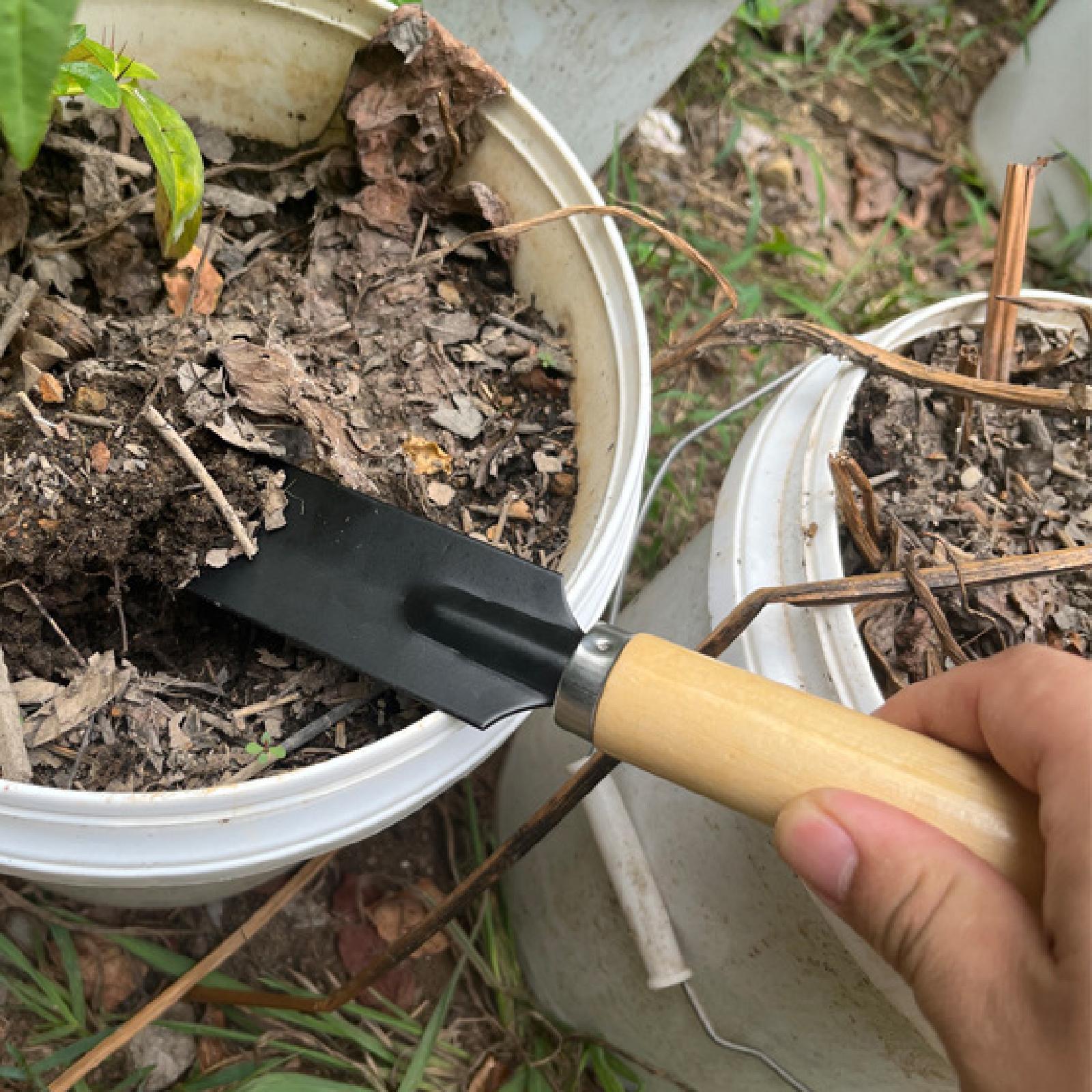 Garden Hand Trowel - พลั่วสวนขนาดเล็ก ด้ามไม้ อเนกประสงค์ เครื่องมือทำสวน จอบมือ