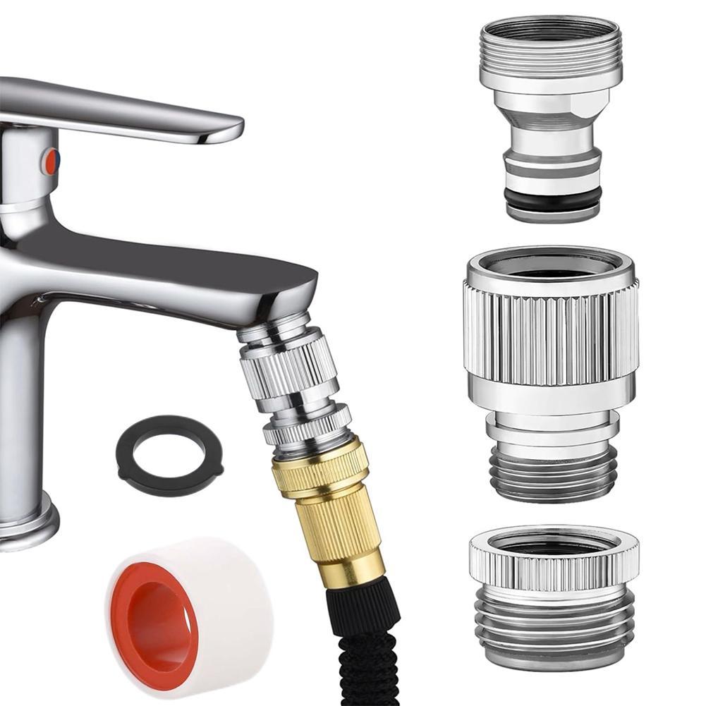 Gardening Tools Usa - ชุดอะแดปเตอร์ก๊อกน้ําสําหรับท่อสวนและการเชื่อมต่อฝักบัว Quick Connectors อะแดปเตอร์ท่ออ่างล้างหน้า FITTING เครื่องมือรดน้ําสวน