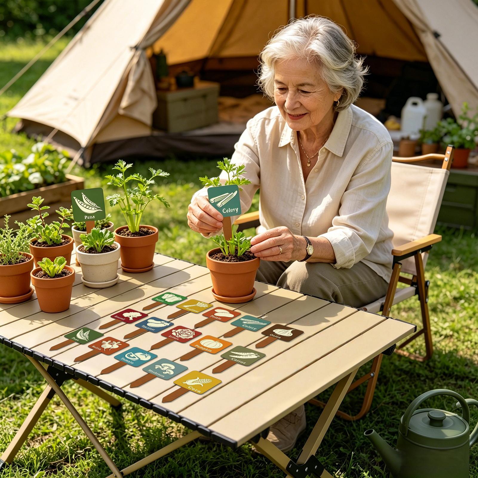 Garden Row Marker - ป้ายสวนผัก 15 ชิ้น ป้ายรูปตัว T ป้ายติดต้นไม้