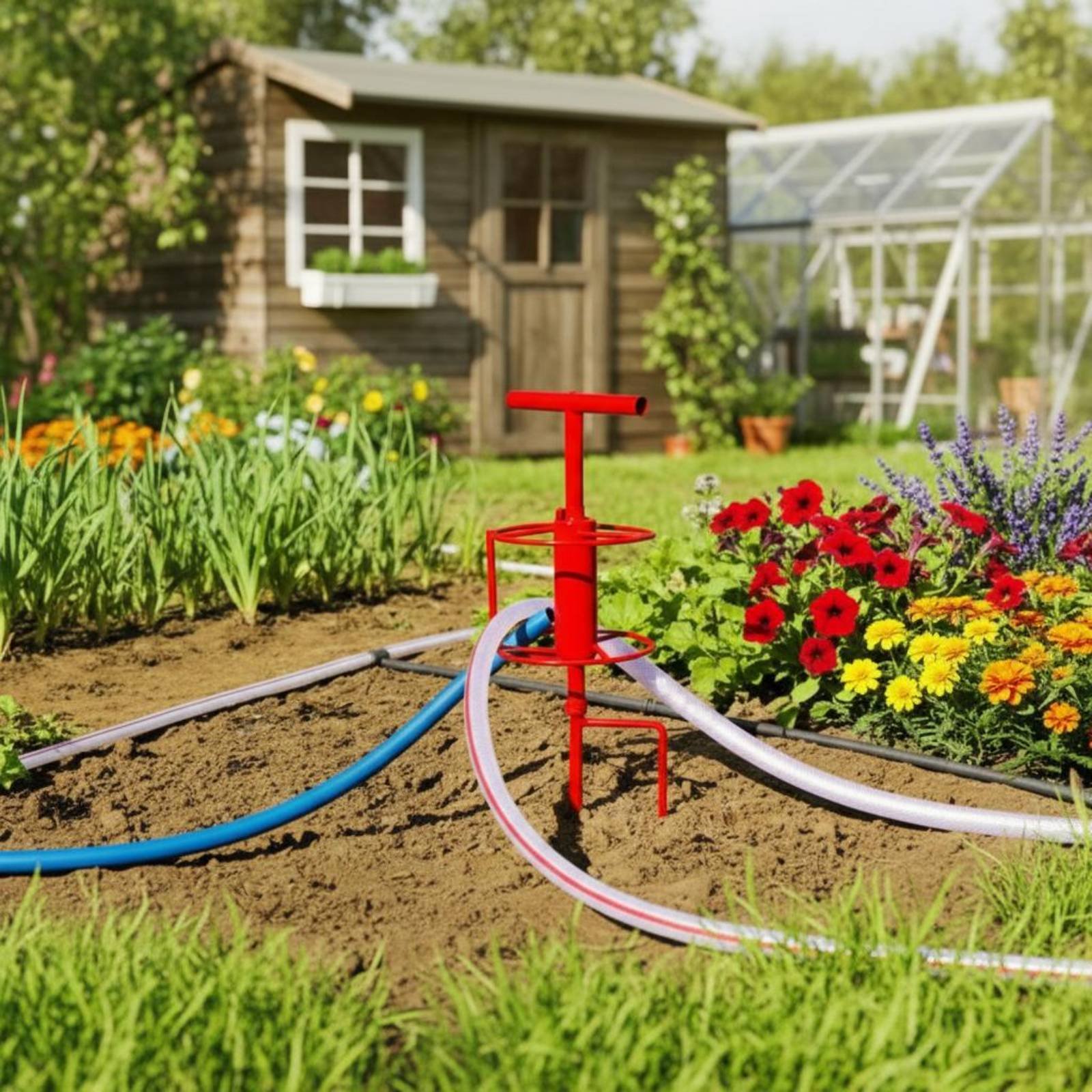 Gardening Tools Guide - เครื่องมือหมุนท่อน้ำสำหรับพื้นที่เพาะปลูก ท่อชลประทานความแข็งแรงสูง ล้อหมุนมุมท่อ ตัวนำท่อแบบหมุน ป้องกันสนิม สำหรับสวน