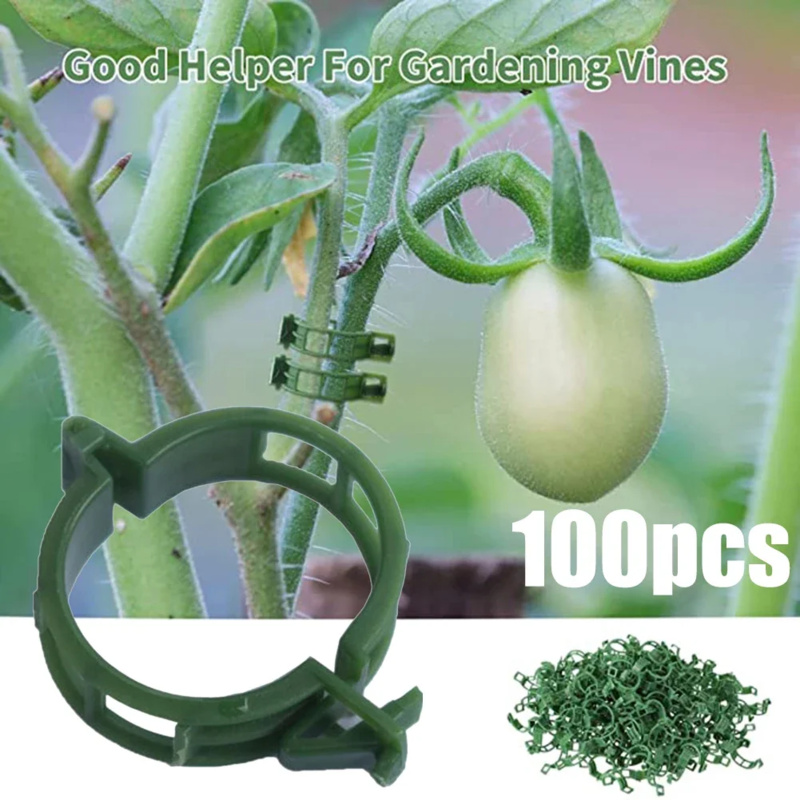 Gardening Tools Usa - 100 PCS/พืชสนับสนุนคลิปผูกพลาสติก Trellis Stake คลิปสวน Veggie