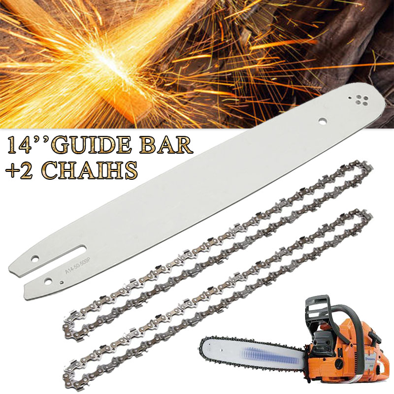 Gardening Tools Guide - 1 ชุด 14 นิ้วเลื่อยโซ่คู่มือบาร์ + 2