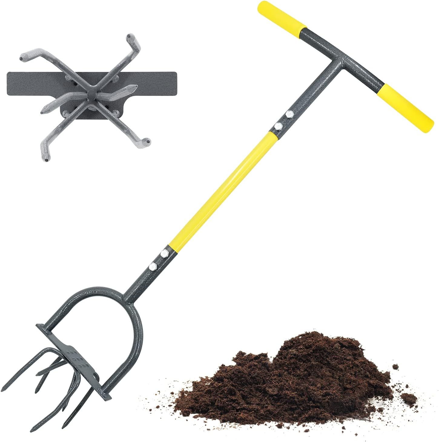 Gardening Tools Best - เครื่องมือตัดแต่งขอบสนามหญ้าแบบครึ่งวงกลม พร้อมด้ามจับรูปตัว T สำหรับทางเท้าและหญ้า ด้ามยาว