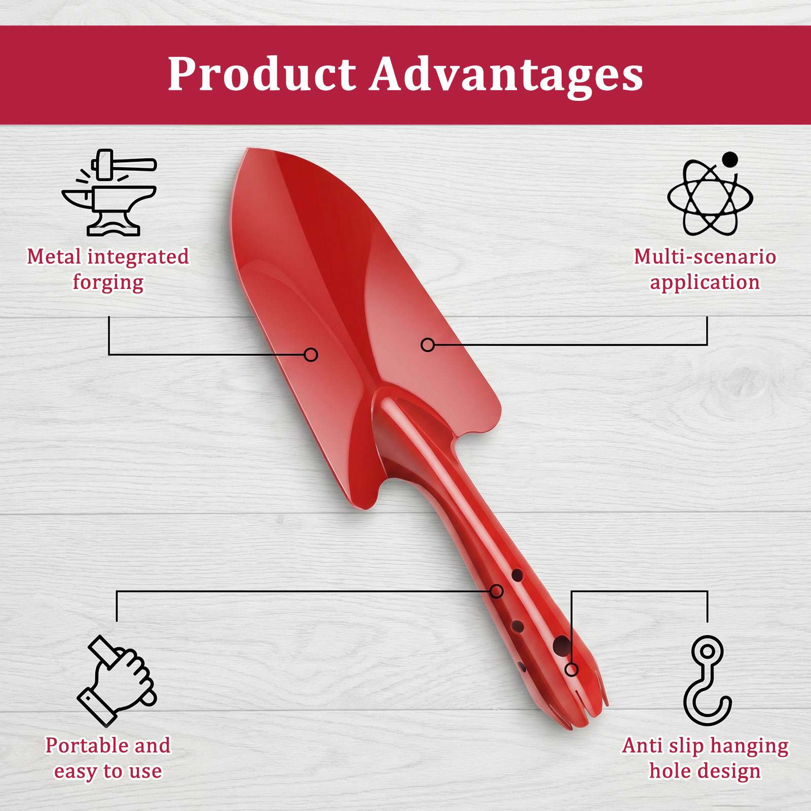จอบสวนโลหะกันสนิม จอบมือขนาดเล - Garden Hand Trowel บทวิจารณ์และราคา