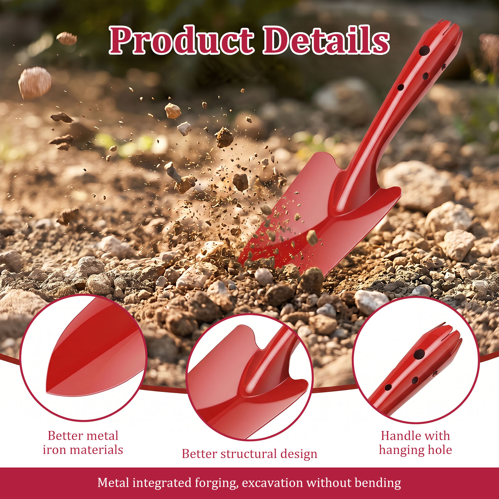 จอบสวนโลหะกันสนิม จอบมือขนาดเล - Garden Hand Trowel บทวิจารณ์และราคา
