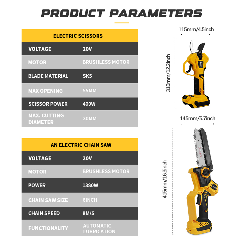 เลื่อยโซ่ไฟฟ้าไร้แปรงถ่าน 6 นิ - Gardening Tools Usa บทวิจารณ์และราคา